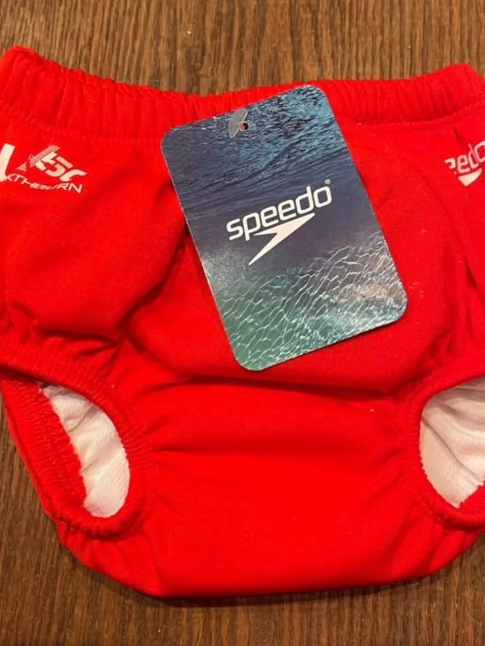 New with Tag SPEEDO  Red Kids Swim Diaper with Colorful Sailboat